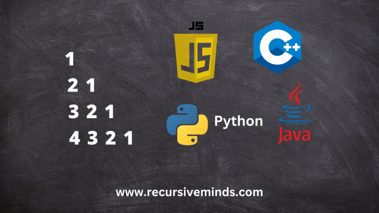 Reverse number pattern